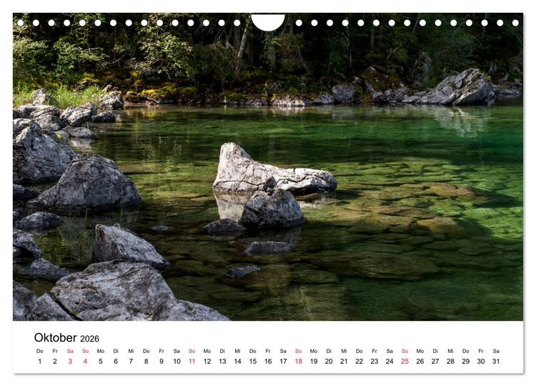 Produktbild: Berge und Seen rund um die Zugspitze (Wandkalender 2026 DIN A4 quer), CALVENDO Monatskalender