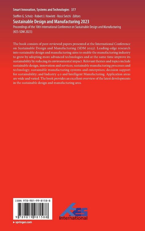 Produktbild: Sustainable Design and Manufacturing 2023