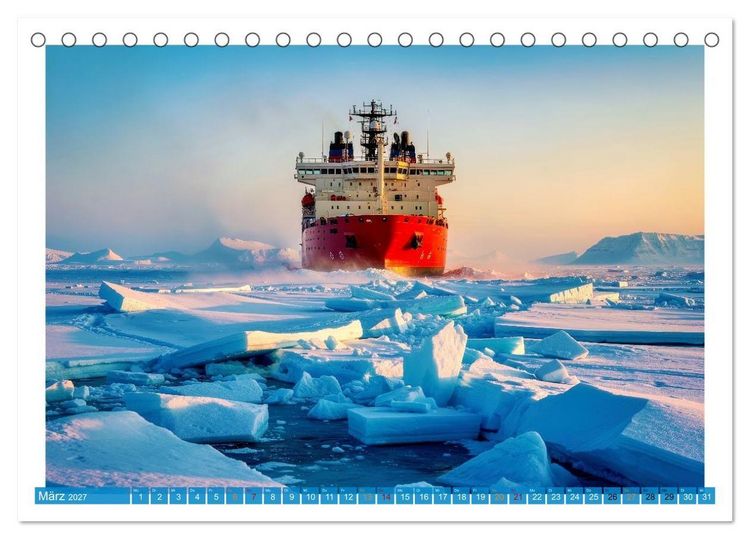 Produktbild: Eisbrecher in der Arktis (Tischkalender 2027 DIN A5 quer), CALVENDO Monatskalender