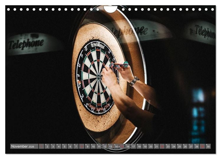 Produktbild: Darts. Konzentration - Sport - Spannung (Wandkalender 2026 DIN A4 quer), CALVENDO Monatskalender