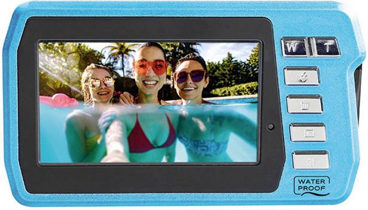Produktbild: Easypix W3048-I "Edge" Digitalkamera 48 Megapixel Ice, Blue Unterwasserkamera, Frontdisplay