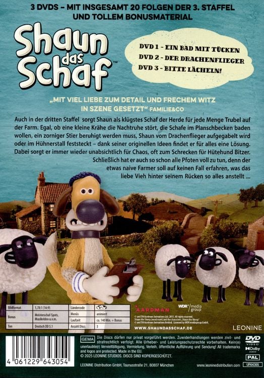 Produktbild: Shaun das Schaf - Staffel 3 - Komplettbox [3 DVDs]
