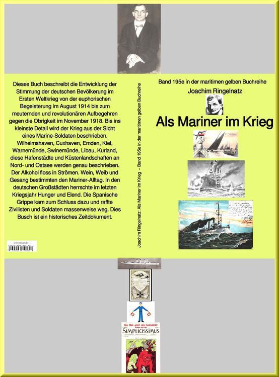 Produktbild: Joachim Ringelnatz: Als Mariner im Krieg - Band 195e in der maritimen gelben Buchreihe - bei J&uuml;rgen Ruszkowski