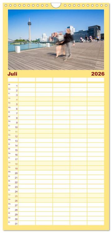 Produktbild: Familienplaner 2026 - D&uuml;sseldorfer - Ansichten mit 5 Spalten (Wandkalender, 21 x 45 cm) CALVENDO