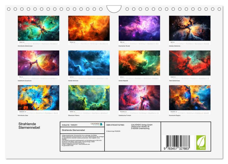 Produktbild: Strahlende Sternennebel (Wandkalender 2026 DIN A4 quer), CALVENDO Monatskalender