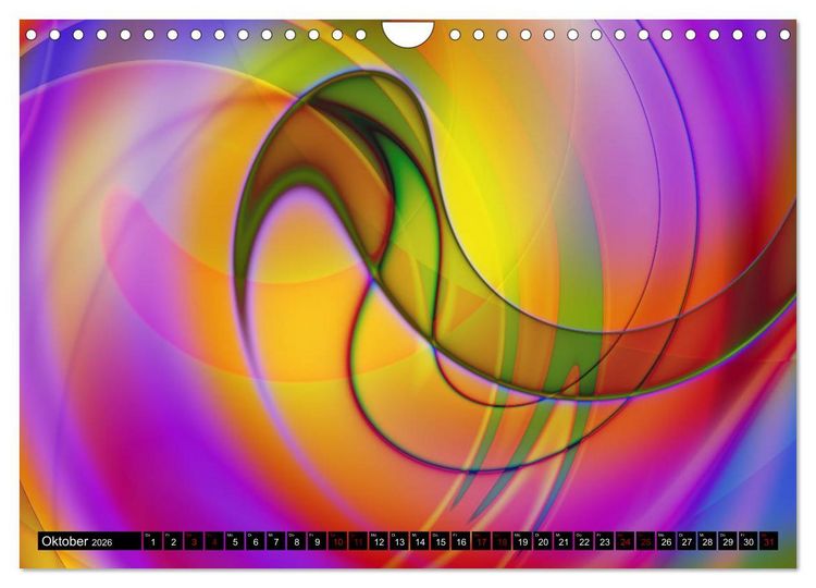 Produktbild: Lineare Strahlkraft - Wellen, Digitale Kunst (Wandkalender 2026 DIN A4 quer), CALVENDO Monatskalender