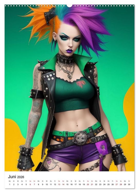 Produktbild: Punk Girls mit einer Prise New Wave (Wandkalender 2026 DIN A2 hoch), CALVENDO Monatskalender
