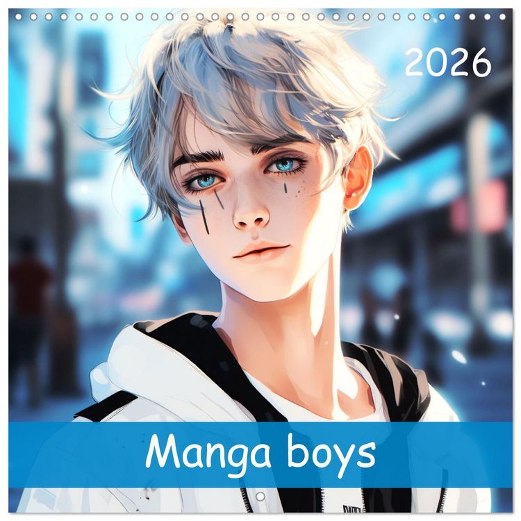 Produktbild: Manga boys (Calendrier mural carr&eacute; 2026 30x30 cm) Calendrier double avec une page pour vos prises de notes