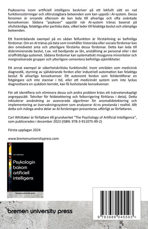 Produktbild: Psykoser inom artificiell intelligens