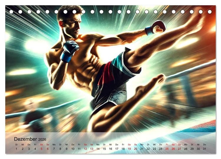 Produktbild: MMA Germany - Mixed Martial Arts Power (Tischkalender 2026 DIN A5 quer), CALVENDO Monatskalender