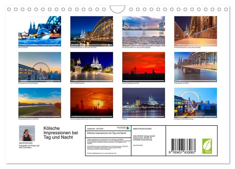 Produktbild: K&ouml;lsche Impressionen bei Tag und Nacht (Wandkalender 2026 DIN A4 quer), CALVENDO Monatskalender