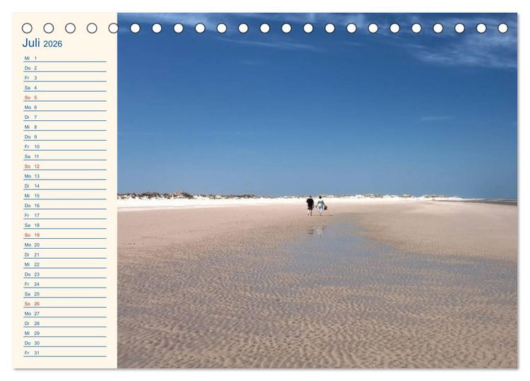 Produktbild: Urlaub auf Borkum (Tischkalender 2026 DIN A5 quer), CALVENDO Monatskalender