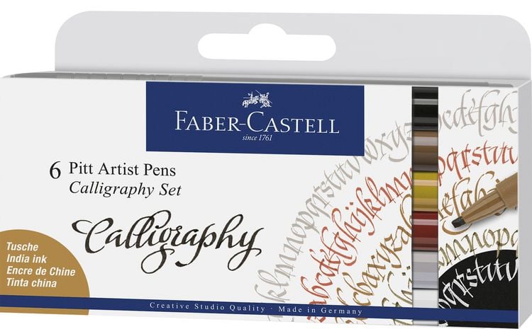Produktbild: Faber-Castell Tuschestifte Pitt Artist Pens Calligraphy, 6er Etui