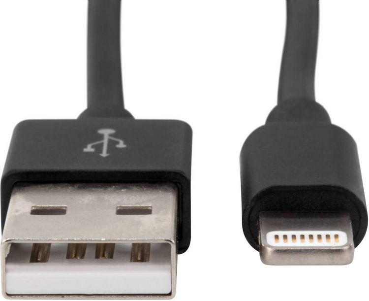 Produktbild: Ansmann USB-Kabel USB 2.0 USB-A Stecker, Apple Lightning Stecker 2.00 m Schwarz Aluminium-Stecker, TPE-Mantel, beidseitig verwendbarer Stecker