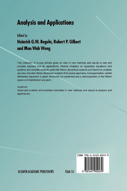 Produktbild: Analysis and Applications - ISAAC 2001