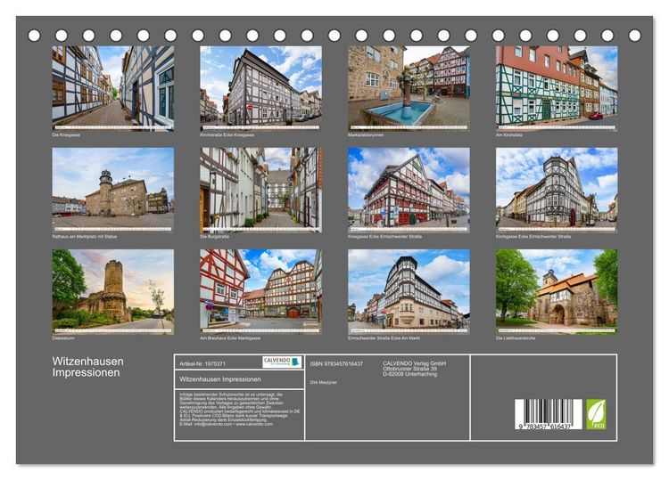 Produktbild: Witzenhausen Impressionen (Tischkalender 2026 DIN A5 quer), CALVENDO Monatskalender