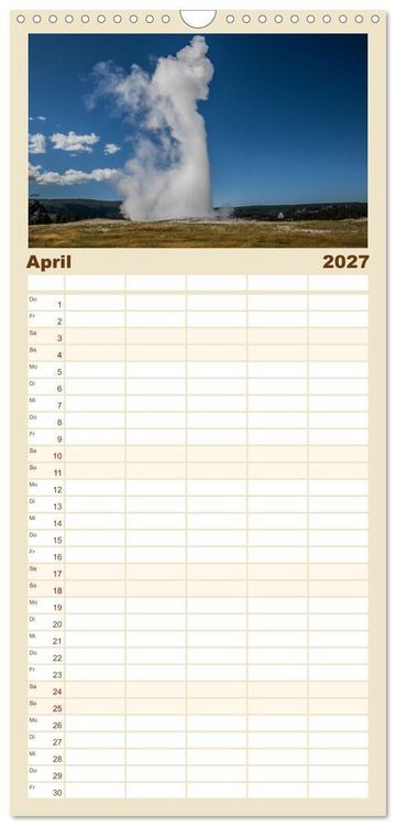 Produktbild: Familienplaner 2027 - Wyoming, South Dakota Colorado mit 5 Spalten (Wandkalender, 21 x 45 cm) CALVENDO