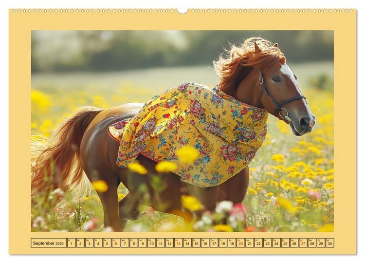 Produktbild: Pferde-Fashion. Modische Highlights auf Hufen (hochwertiger Premium Wandkalender 2026 DIN A2 quer), Kunstdruck in Hochglanz