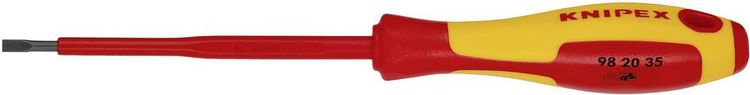 Produktbild: Knipex VDE VDE Schlitz-Schraubendreher Klingenbreite: 3.5 mm Klingenl&auml;nge: 100 mm DIN EN 60900