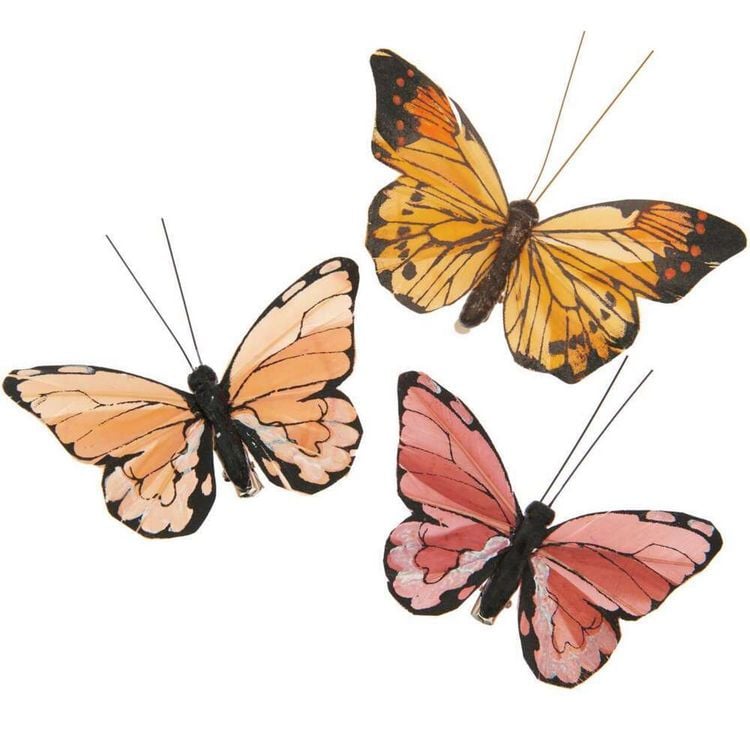 Produktbild: Schmetterling,Apricott&ouml;ne, 3 St&uuml;ck