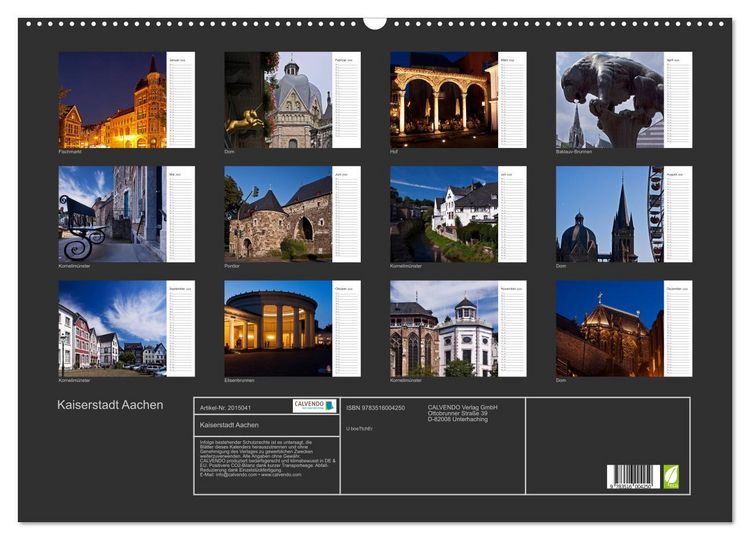 Produktbild: Kaiserstadt Aachen (Wandkalender 2026 DIN A2 quer), CALVENDO Monatskalender