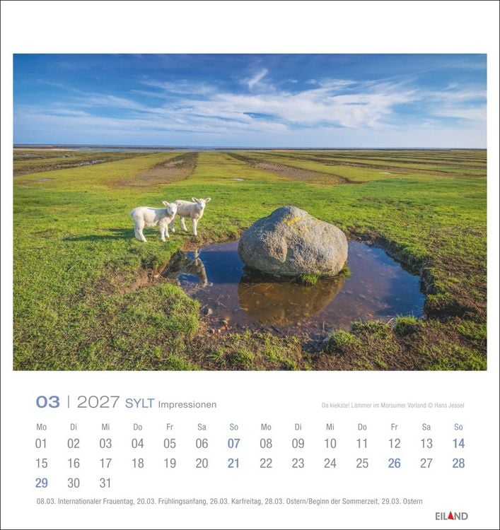Produktbild: Sylt Impressionen Postkartenkalender 2027