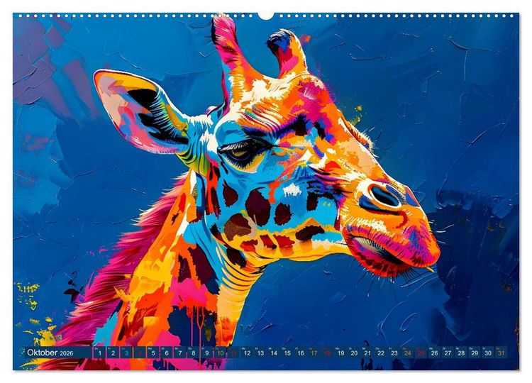 Produktbild: GIRAFFEN - Modern Art (hochwertiger Premium Wandkalender 2026 DIN A2 quer), Kunstdruck in Hochglanz