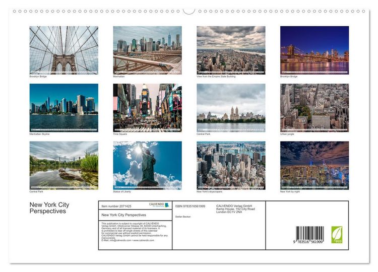 Produktbild: New York City Perspectives (High Quality Premium Wall Calendar 2026 DIN A2 landscape),CALVENDO 12 Month Wall Calendar
