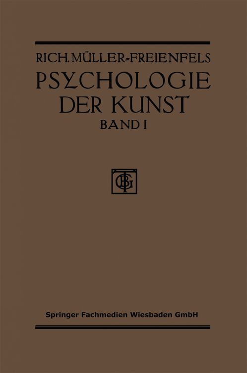 Produktbild: Allgemeine Grundlegung und Psychologie des Kunstgeniessens