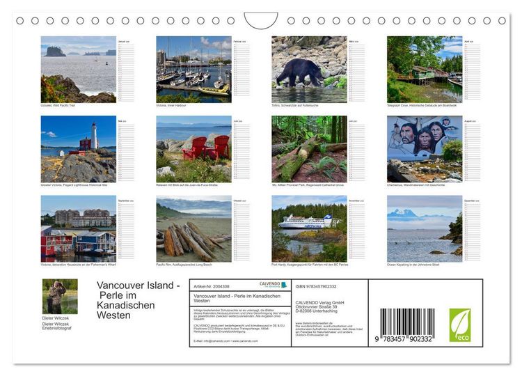 Produktbild: Vancouver Island - Perle im Kanadischen Westen (Wandkalender 2026 DIN A4 quer), CALVENDO Monatskalender