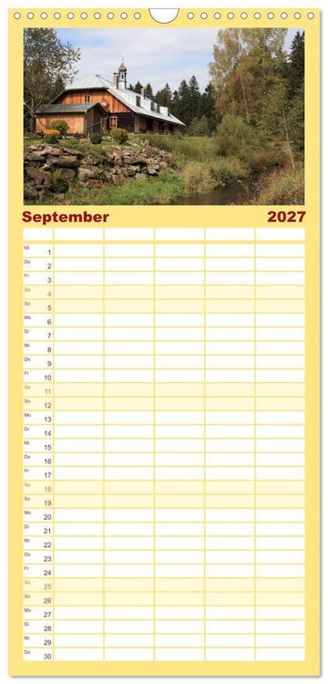 Produktbild: Familienplaner 2027 - Bayerischer Wald mit 5 Spalten (Wandkalender, 21 x 45 cm) CALVENDO