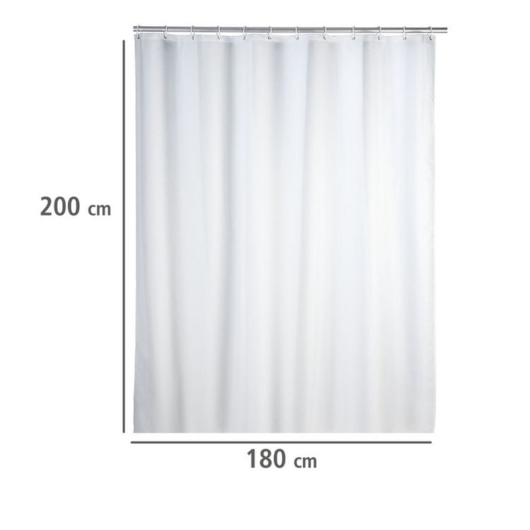 Produktbild: Anti-Schimmel Duschvorhang Uni White, 180 x 200 cm, Textil (Polyester), 180 x 200 cm, waschbar