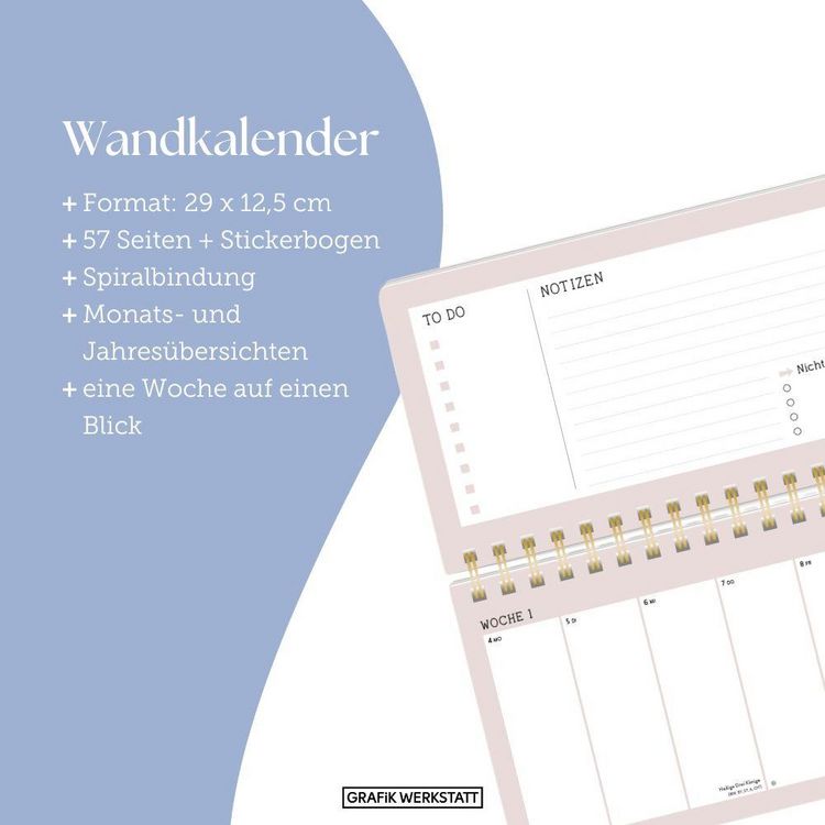 Produktbild: Wochenplaner 2027 Blumenmomente (mit Kalendarium)