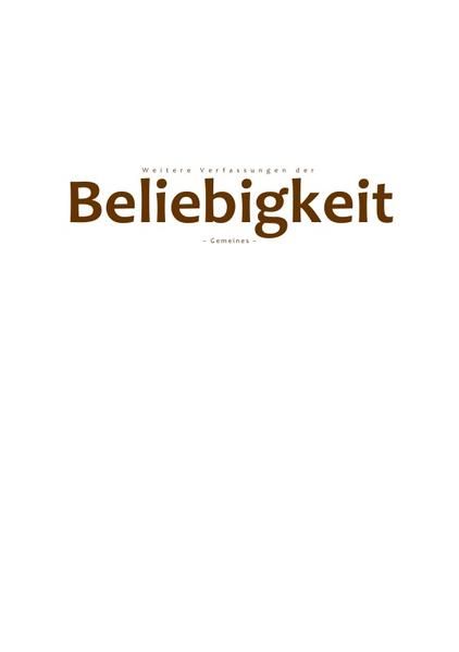 Produktbild: Weitere Verfassungen der Beliebigkeit