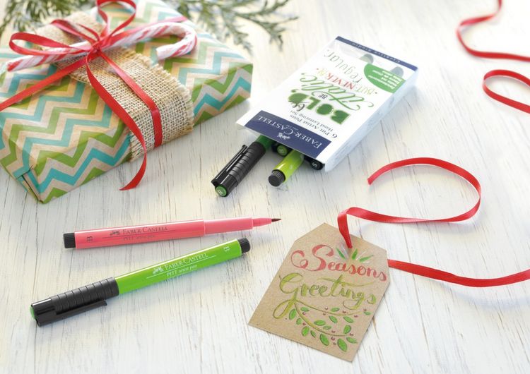Produktbild: Faber-Castell Tuschestifte Pitt Artist Pens Hand Lettering, Gr&uuml;nt&ouml;ne, 6er Etui