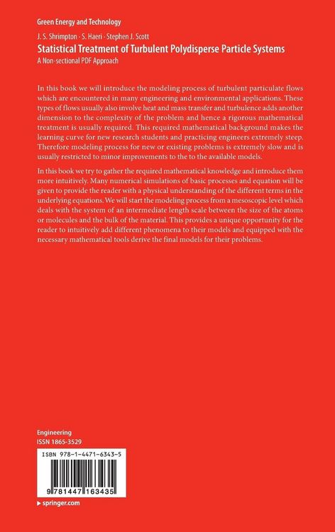 Produktbild: Statistical Treatment of Turbulent Polydisperse Particle Systems