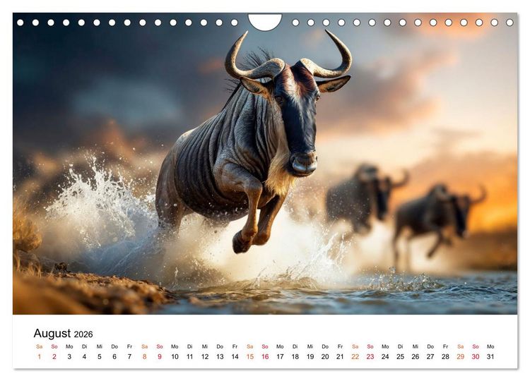 Produktbild: Gnus - die gro&szlig;en Wanderer (Wandkalender 2026 DIN A4 quer), CALVENDO Monatskalender