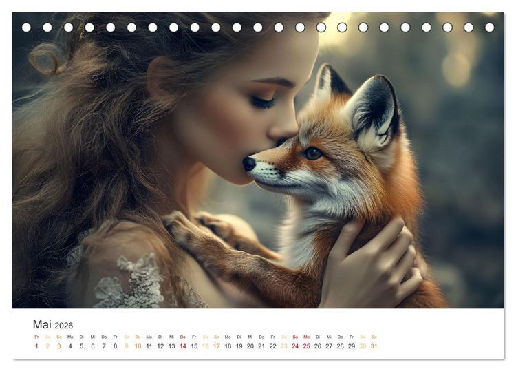 Produktbild: Magische Tierliebe (Tischkalender 2026 DIN A5 quer), CALVENDO Monatskalender