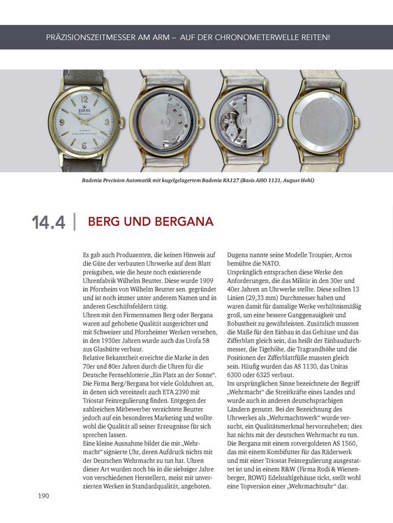 Produktbild: Deutsche Armbandchronometer und Qualit&auml;tsuhren 1935 &ndash; 1980