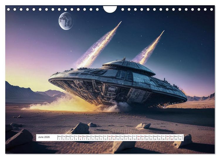 Produktbild: Flying saucers - The great journey (Wall Calendar 2026 DIN A4 landscape), CALVENDO 12 Month Wall Calendar