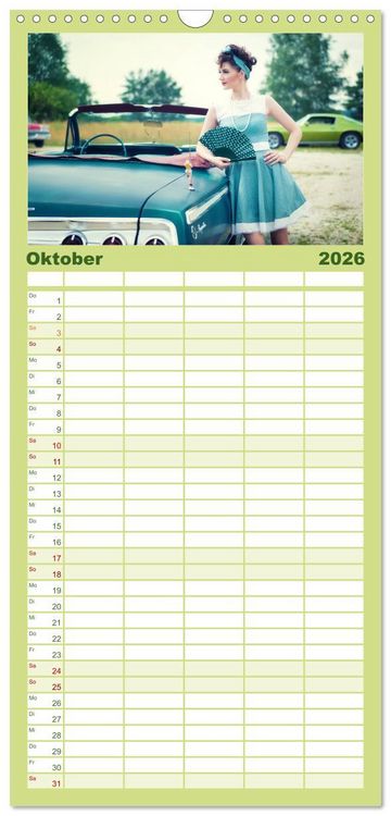 Produktbild: Familienplaner 2026 - Rockabilly - Back to the 50s mit 5 Spalten (Wandkalender, 21 x 45 cm) CALVENDO
