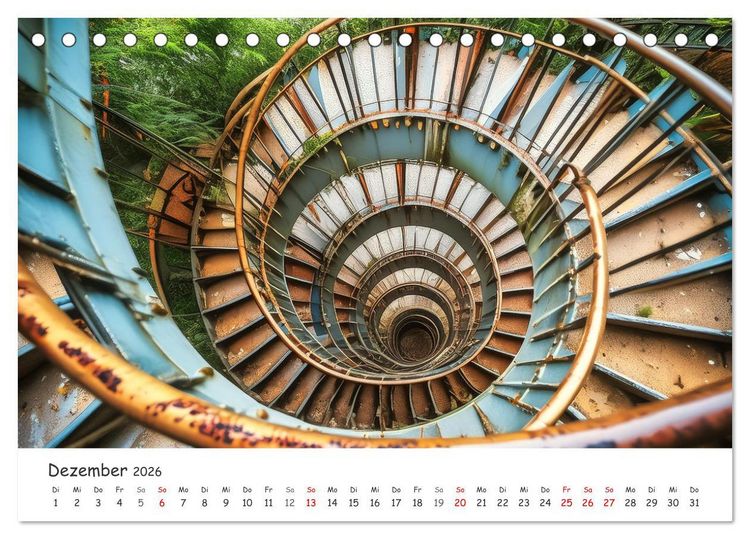 Produktbild: KI - Lost Places aus dem Rechner (Tischkalender 2026 DIN A5 quer), CALVENDO Monatskalender