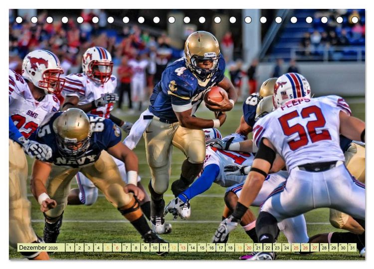 Produktbild: American Football - athletisch und riskant (Tischkalender 2026 DIN A5 quer), CALVENDO Monatskalender