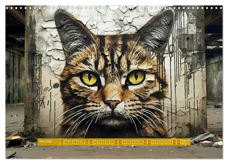 Produktbild: Graffiti Katzen (Wandkalender 2026 DIN A3 quer), CALVENDO Monatskalender