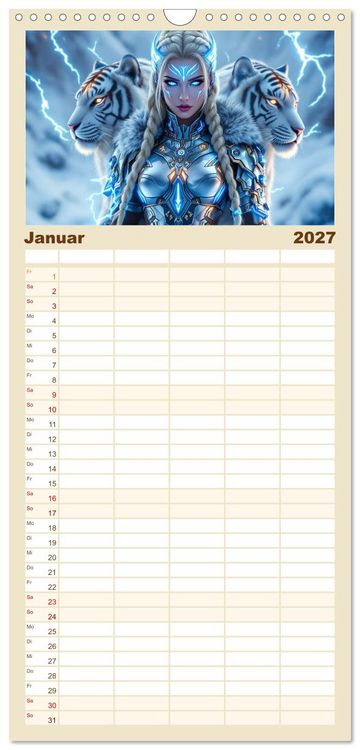 Produktbild: Familienplaner 2027 - Wilde Seelen mit 5 Spalten (Wandkalender, 21 x 45 cm) CALVENDO