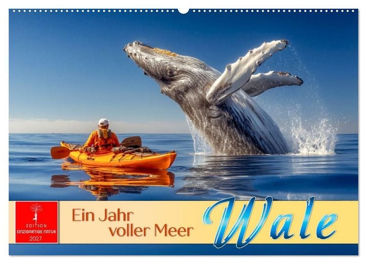Produktbild: Wale - ein Jahr voller Meer (Wandkalender 2027 DIN A2 quer), CALVENDO Monatskalender