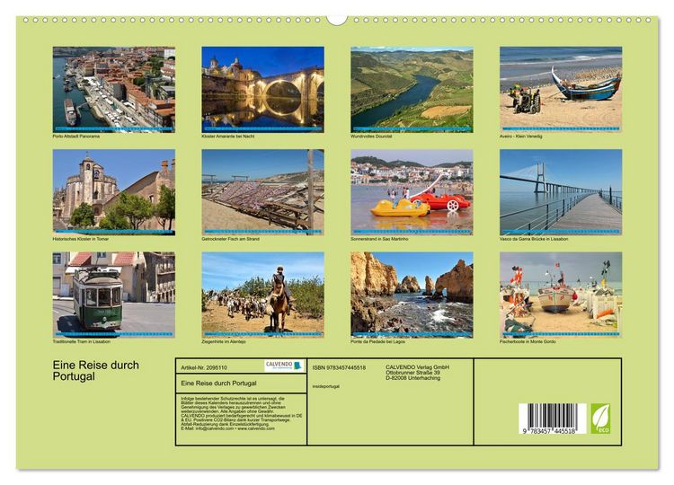 Produktbild: Eine Reise durch Portugal (hochwertiger Premium Wandkalender 2026 DIN A2 quer), Kunstdruck in Hochglanz