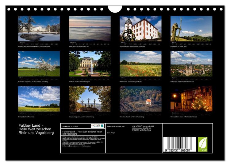 Produktbild: Fuldaer Land - Heile Welt zwischen Rh&ouml;n und Vogelsberg (Wandkalender 2026 DIN A4 quer), CALVENDO Monatskalender