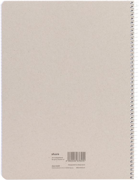 Produktbild: share Collegeblock A4 kariert 80 Blatt
