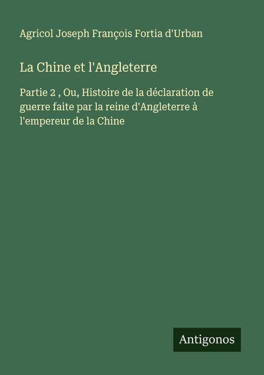 Produktbild: La Chine et l'Angleterre